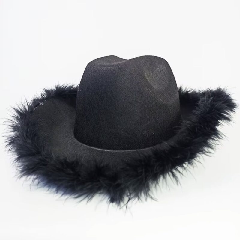 Black Feather Cowboy Hat