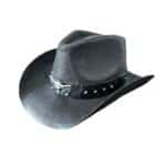 Black Woven Cowboy Hat With Silver Bull Band