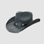 Black Woven Cowboy Hat With Silver Star Band