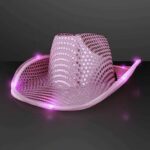 Pink Light-Up Rim Sequin Cowboy Hat