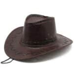 Brown Leather Cowboy Hat