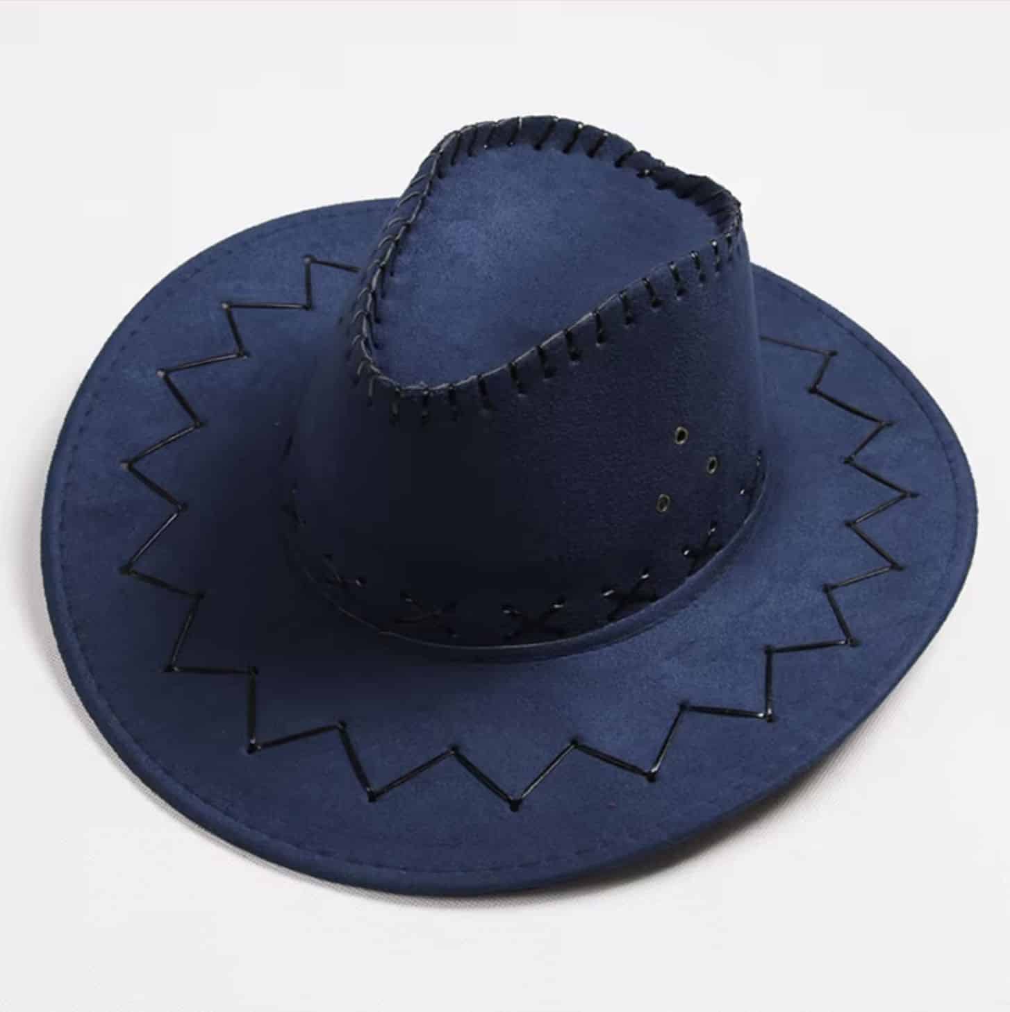 Navy Blue Suede Cowboy Hat