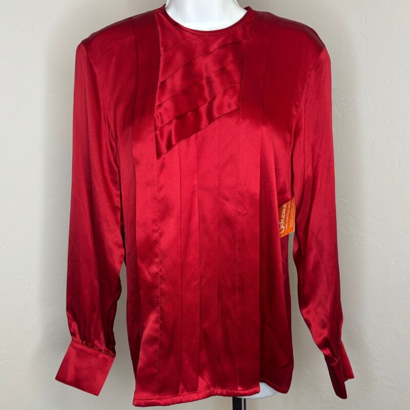 Vintage Escada Scarlet Red Silk Blouse
