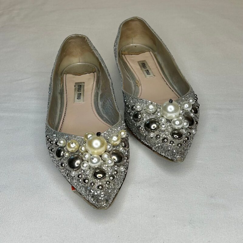 Miu Miu Pearl & Sequin Ballet Flats