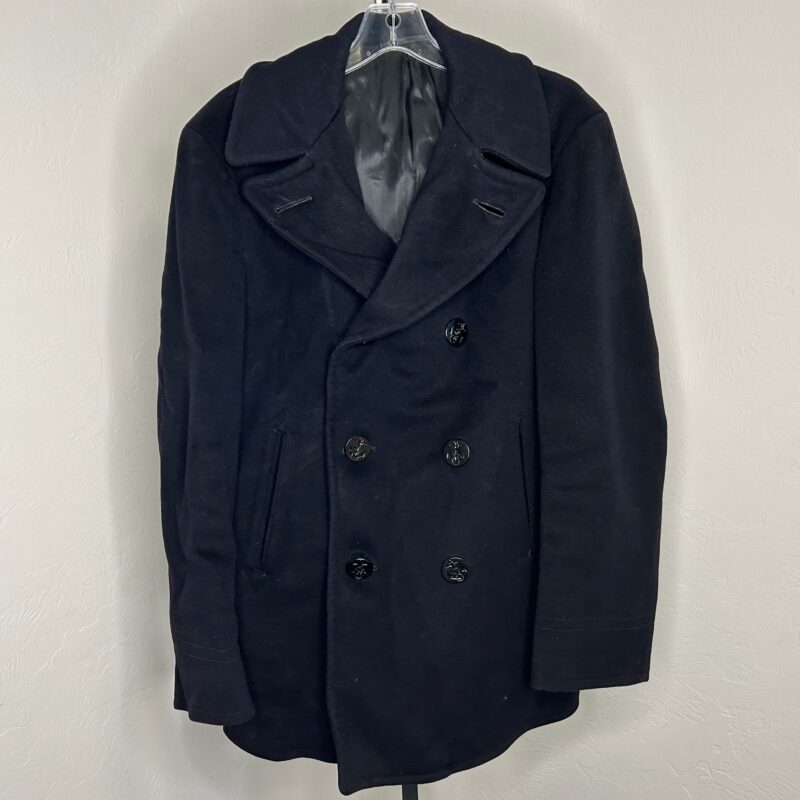Vintage Nautical Black Pea Coat