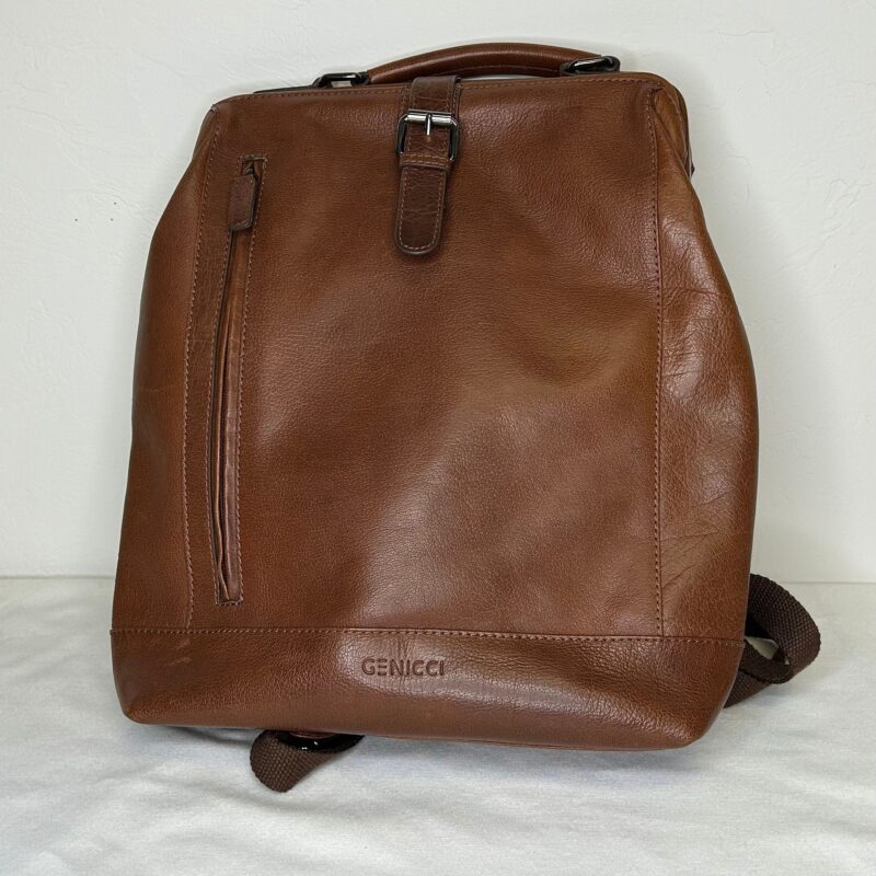 Genicci Brown Leather Backpack