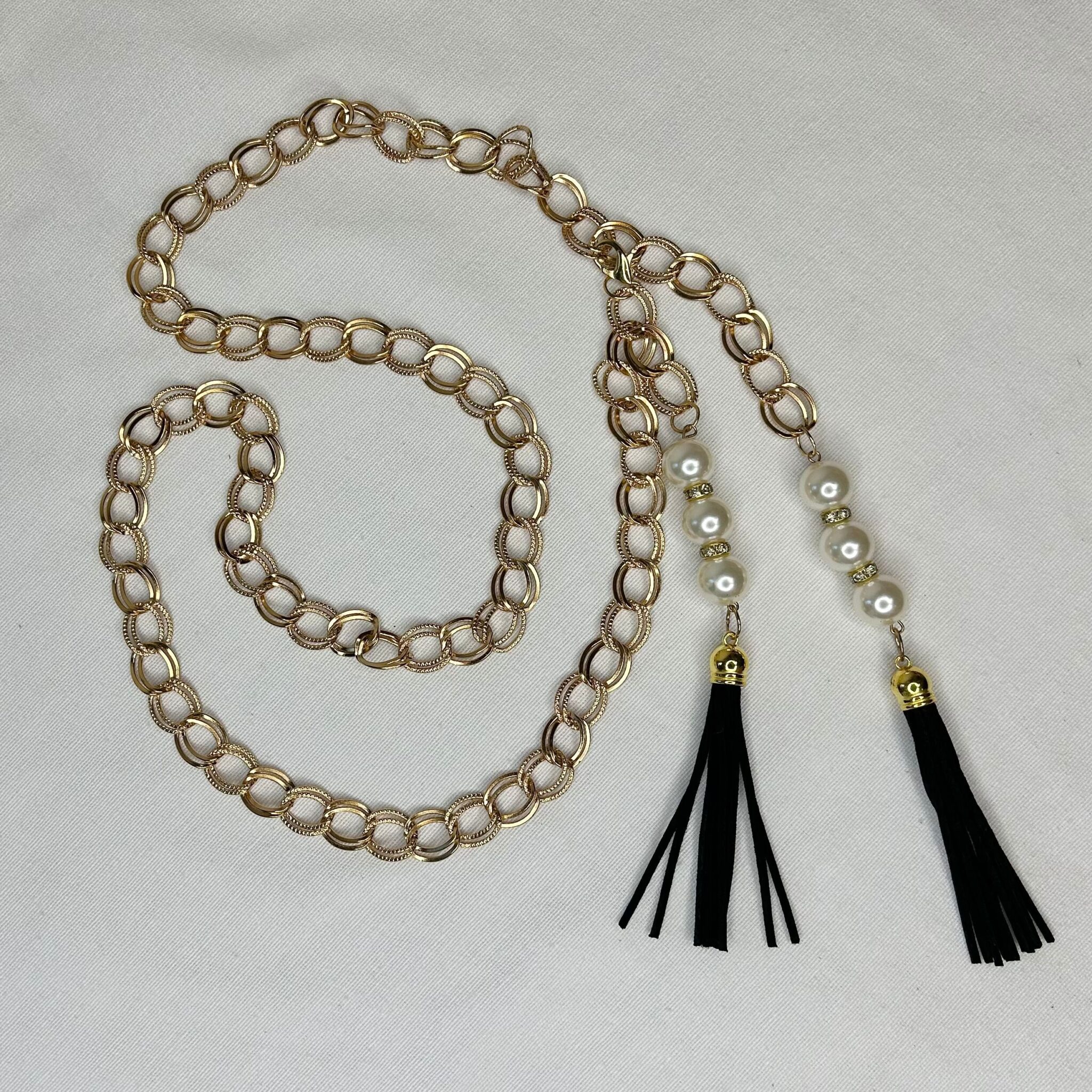 Gold Chain & Pearl Belt