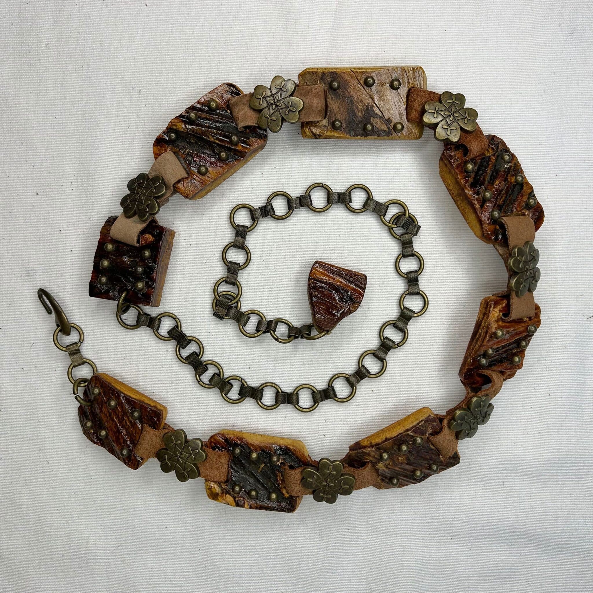 Wood & Clovers Leather Chain Belt