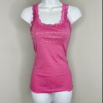Pink Tank Top with Rhinestones