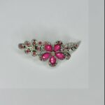 Metallic Pink Flower Hair Clip