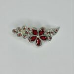 Metallic Red Flower Hair Clip