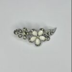 Metallic White Flower Hair Clip