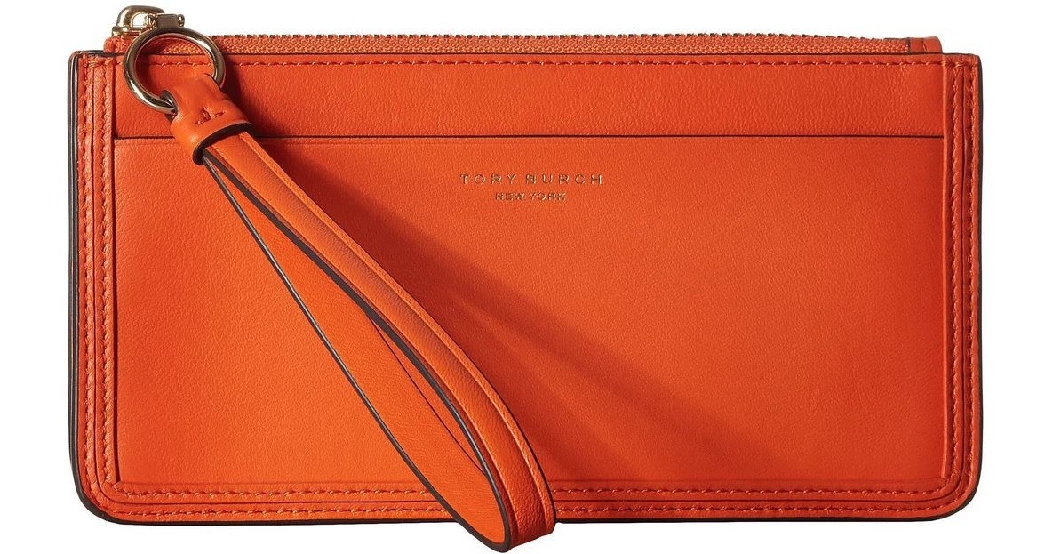 Orange Tory Burch Perry Zip Wristlet