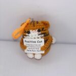Orange Positive Cat Emotional Support Keychain