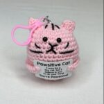 Pink Positive Cat Emotional Support Keychain