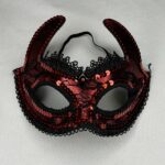 Red Sequin Devil Mask
