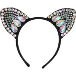 Rhinestone Jeweled Cat Ears Headband
