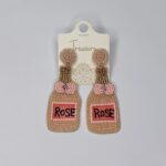 Beaded Rose Bottle Earrings