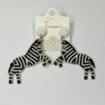 Beaded Zebra Earrings