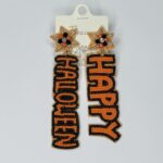 Beaded Happy Halloween Earrings