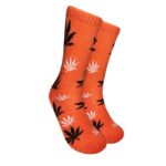 Orange Marijuana Leaf Design Socks