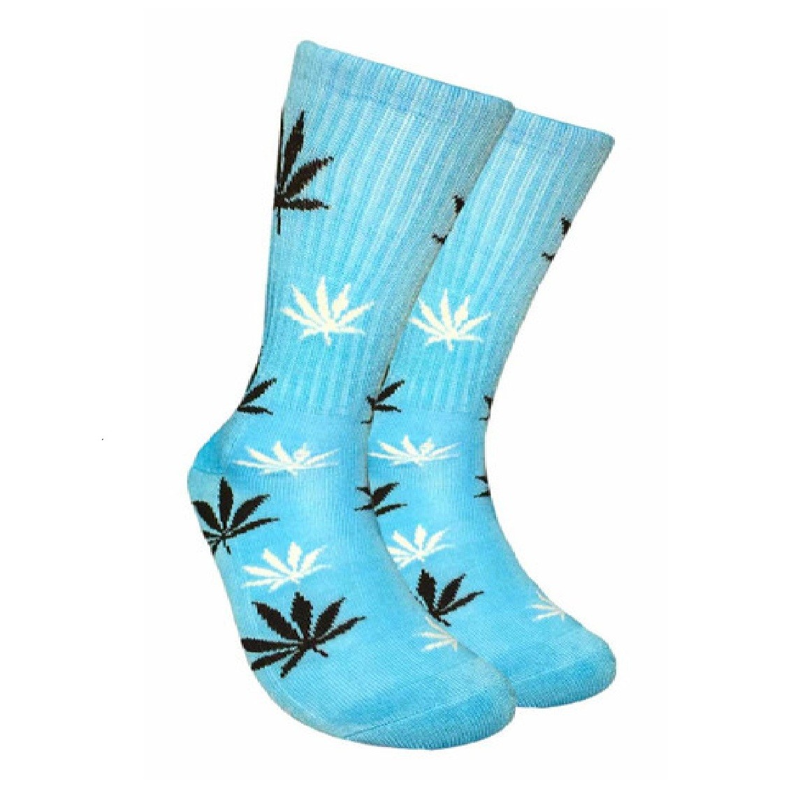 Blue Marijuana Leaf Design Socks