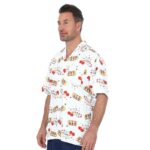 White Las Vegas Gambling Short-Sleeve Button Up
