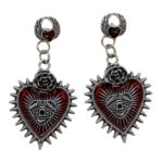 Evil Eye Heart Earrings