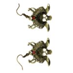 Gold Captain Pirate Skull Earrings
